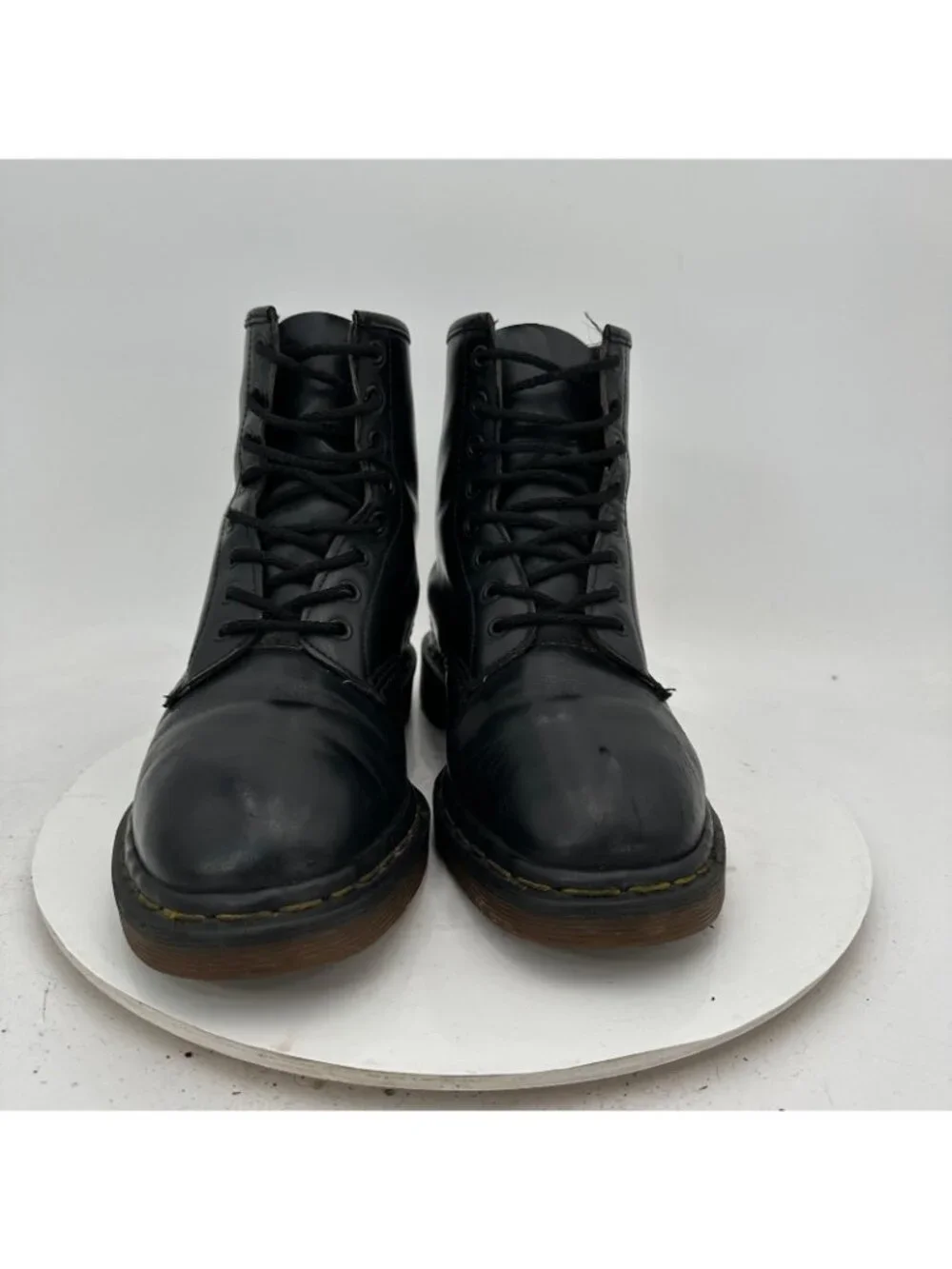 Dr. Martens Men Size 9 Black Leather 8 Hole Lace Up Ankle Combat Boot